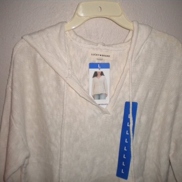 Lucky Brand Women's Size Large Natural Pullover Baja Hoodie Sweater NWT - Picture 4 of 6